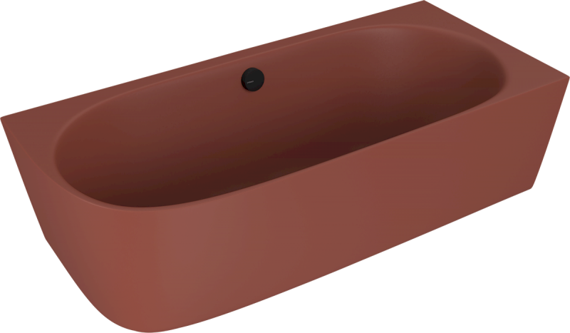 SUSSI R rohová stojící vana litý mramor 160x70x49,5cm, hnědá mat 90191R.71