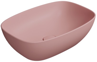 NUBES keramické umyvadlo na desku 50x35cm, blush mat 978424