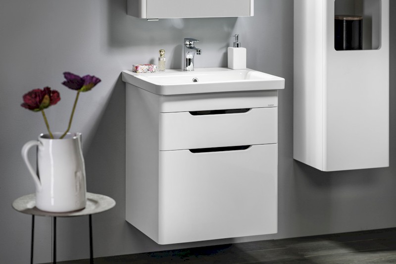 ELLA umyvadlová skříňka 56,5x65x43cm, 2x zásuvka, bílá EL062-3030