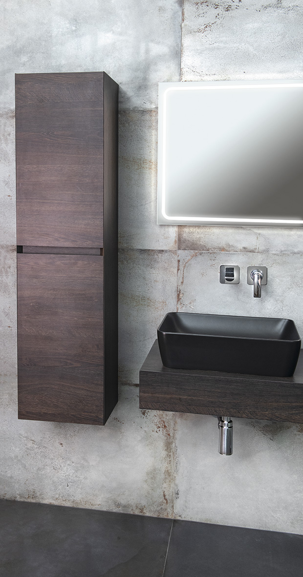 MORIAN vysoká skříňka 35x140x30cm, dub černý MR189