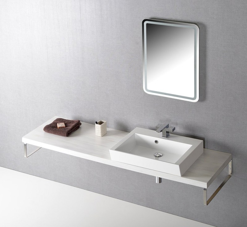 AVICE deska pod umyvadlo 170x50cm, tl.5cm, dub starobílý AV175