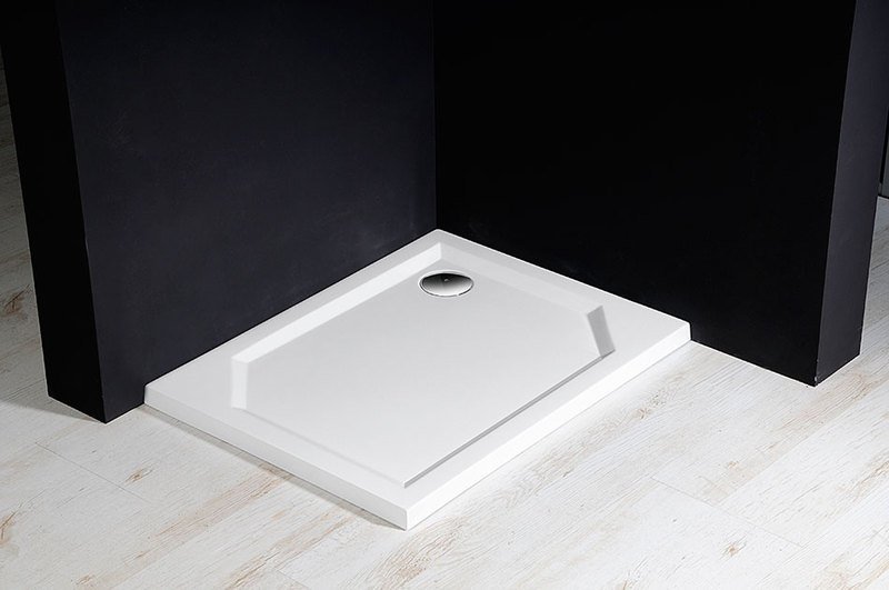 SARA sprchová vanička z litého mramoru, obdélník 90x70cm, bílá HS9070