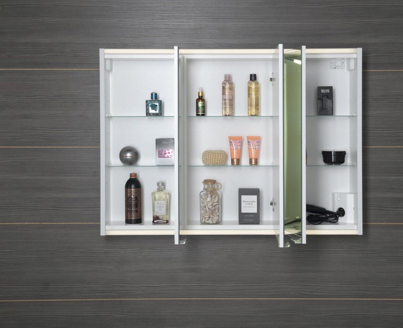 BATU galerka 100x71x15cm, 2x LED osvětlení, bílá lesk 1141130