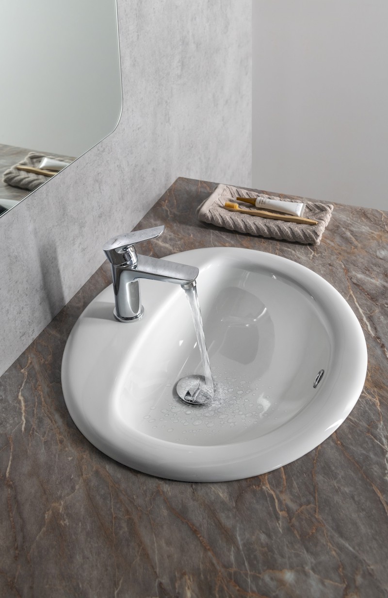 Keramické umyvadlo, zápustné, 52x45cm, bílá 55227