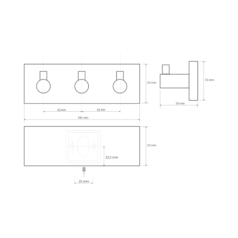 X-SQUARE trojháček, chrom XQ200