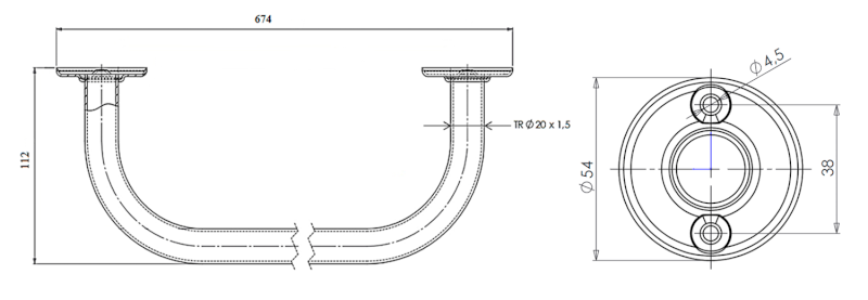 WHITE LINE držák ručníků 600mm, bílá 8011