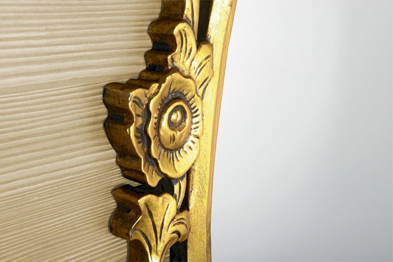 DESNA oválné zrcadlo ve vyřezávaném rámu, 80x100cm, zlatá IN352