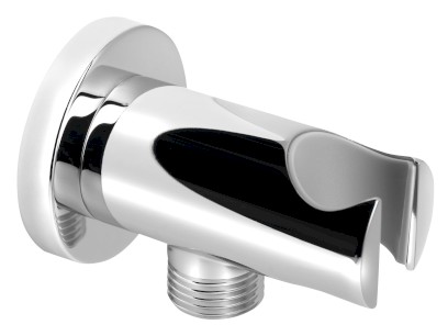 Držák sprchy kulatý, pevný, s vyústěním, chrom 1205-09