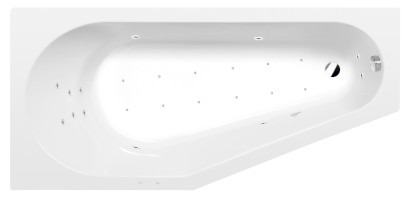 TIGRA L hydromasážní vana, 170x80x46cm, Attraction Hydro-Air, chrom 90111.4010