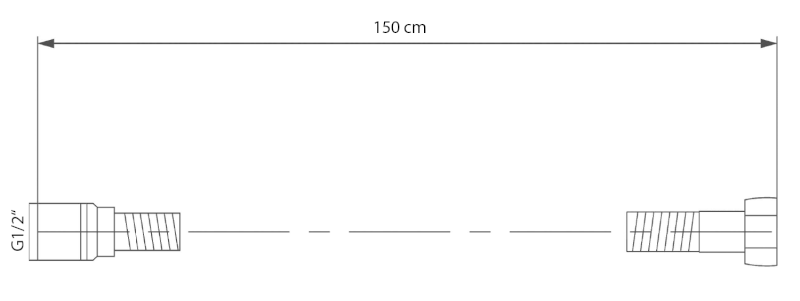 SOFTFLEX plastová sprchová hadice, 150cm, černá mat 1208-17