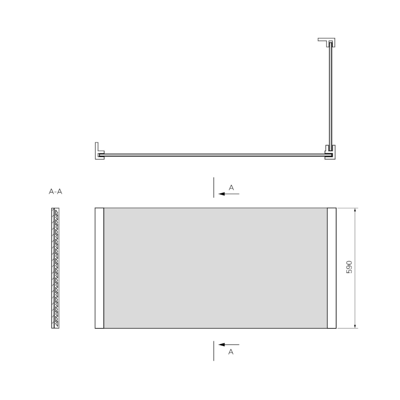 UNIVERSAL rohový panel 180x80x59cm, L/R 36337