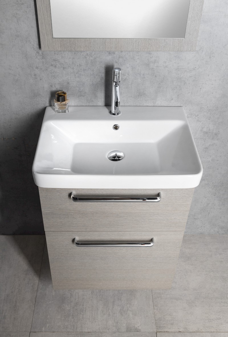 THEIA umyvadlová skříňka 56,4x70x44,2cm, 2xzásuvka, dub stříbrný TH060-1111