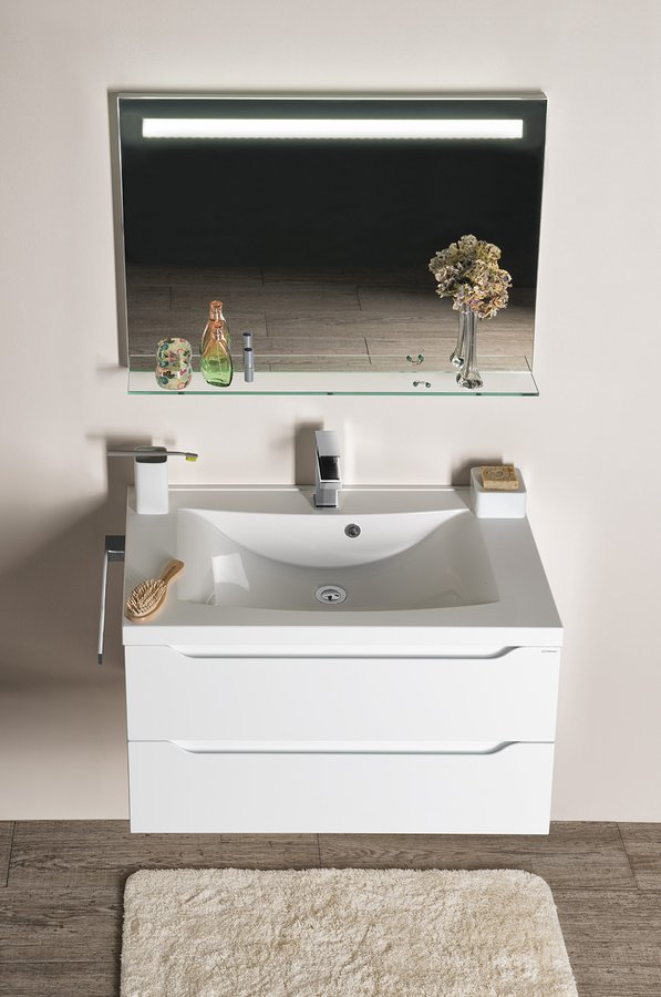 WAVE umyvadlová skříňka 79,7x45x47,8cm, bílá/dub alabama WA080-3022