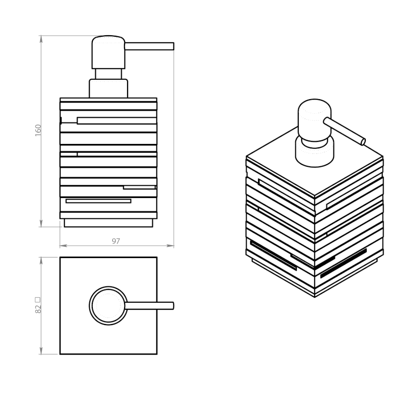 QUADROTTO dávkovač mýdla na postavení, bílá QU8102
