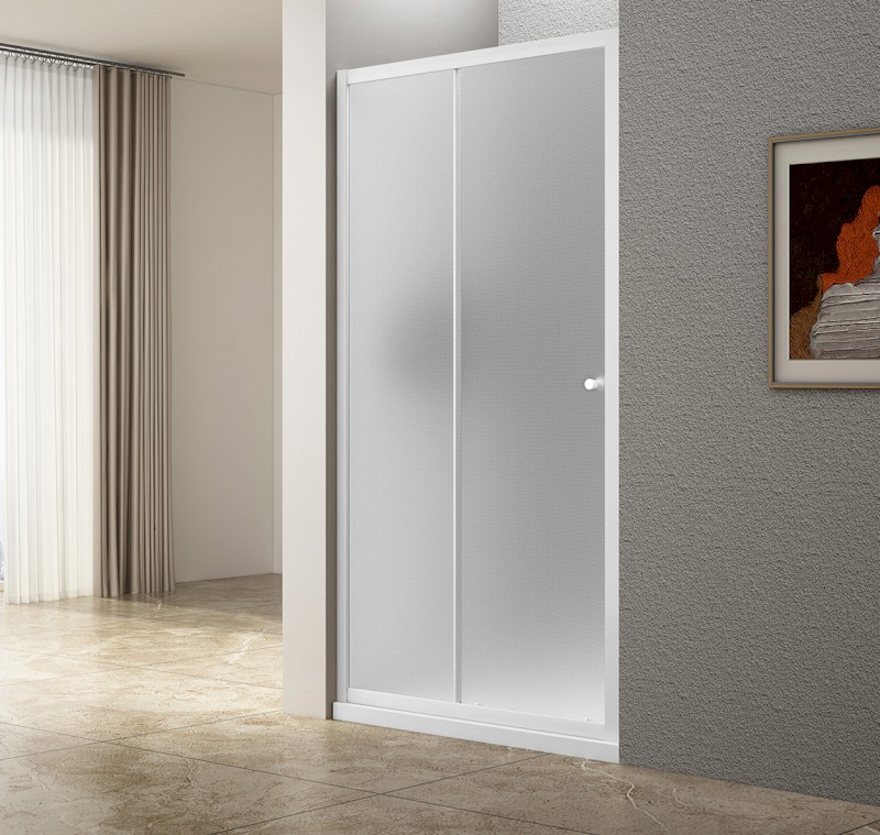 UGGA posuvné sprchové dveře 1000 mm, sklo Brick, bílá AWS100