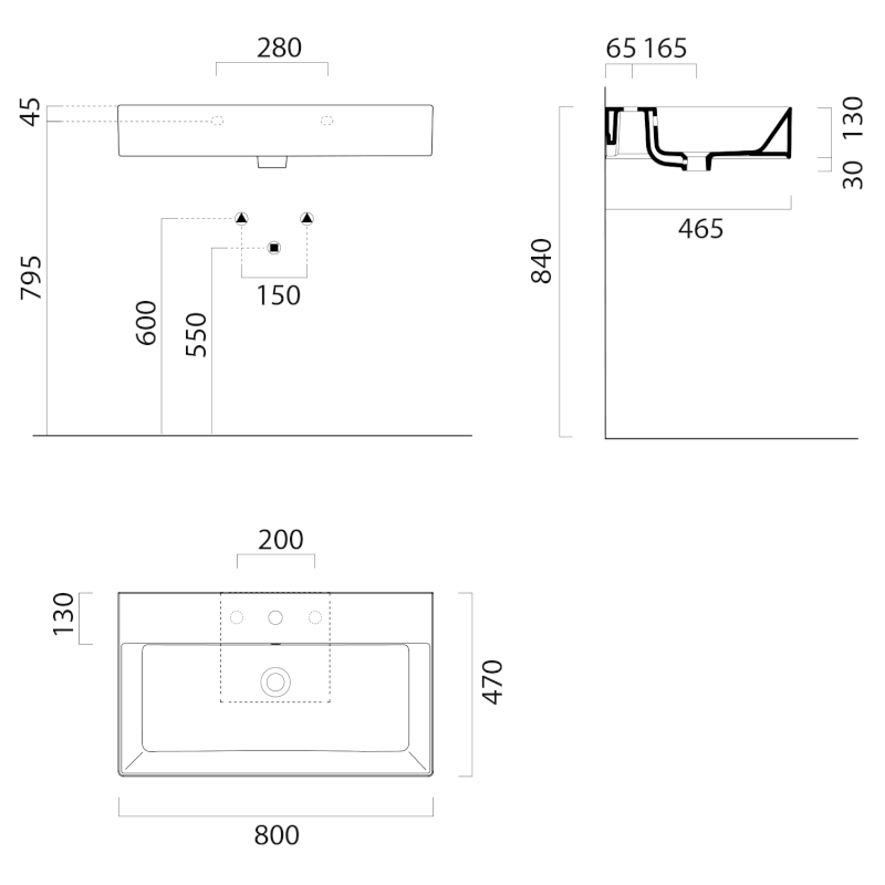 KUBE X keramické umyvadlo 80x47cm, bílá mat 9422109