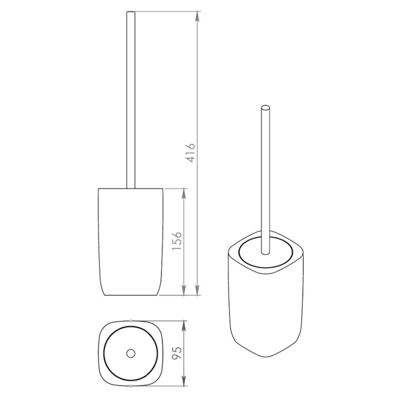 YLENIA WC štětka na postavení, růžová YL3310