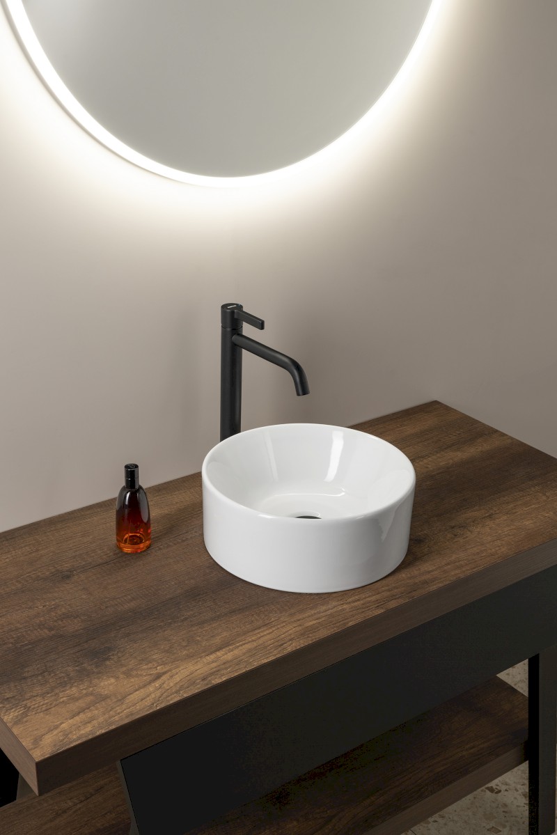 KUBE X keramické umývátko na desku, průměr 32cm, bílá ExtraGlaze 943511