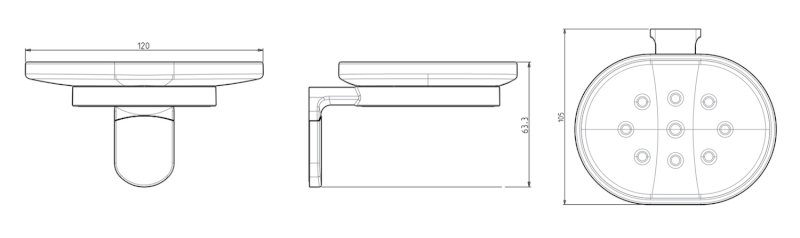 ZERO mýdlenka, chrom/ABS ZE002