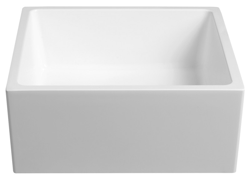 SANNA umývátko na desku, litý mramor, 25x25cm, bílá SN250