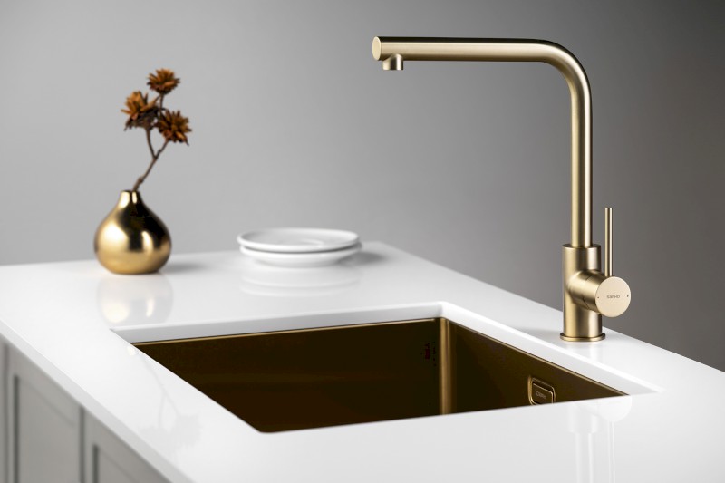 RONA stojánková dřezová baterie, zlato mat JK125GB