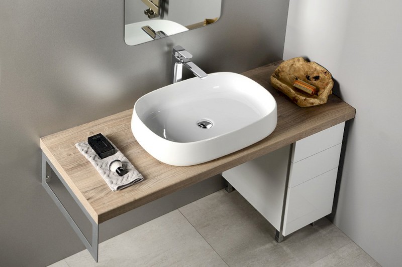 JUMPER keramické umyvadlo na desku, 60x40cm, bílá WH070