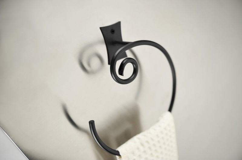 REBECCA držák ručníků otevřený, černá CC006