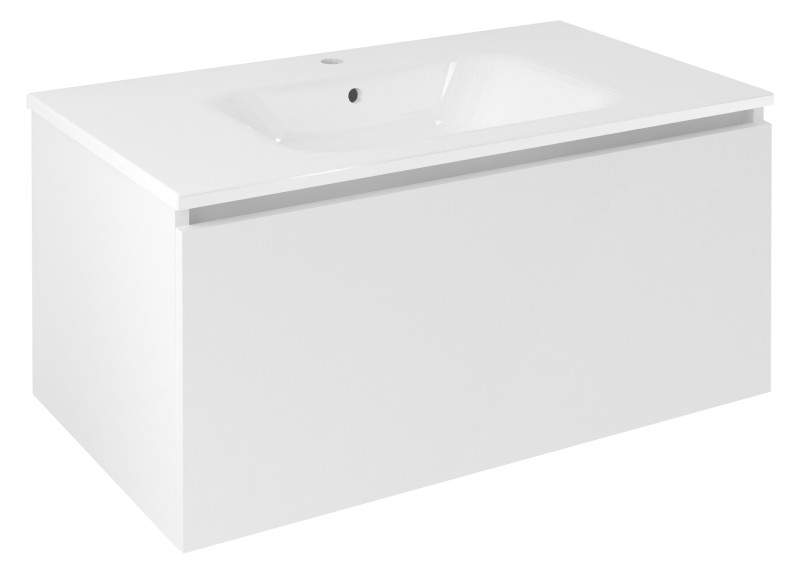 LOREA umyvadlová skříňka 90x44x51,2cm, 1x zásuvka, bílá mat LE090-3131