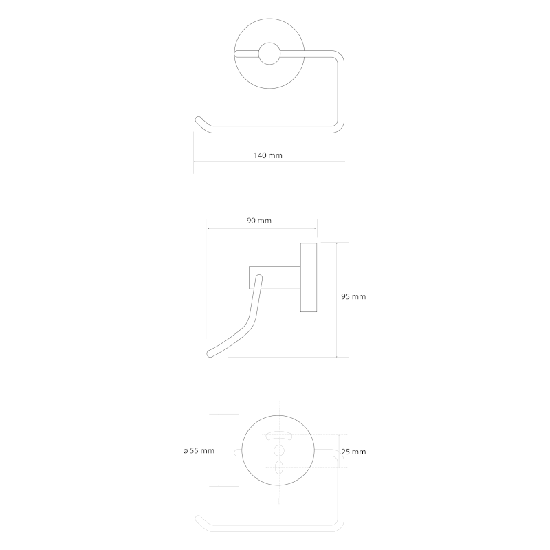 X-ROUND GOLD držák toaletního papíru, zlato mat XR704GB