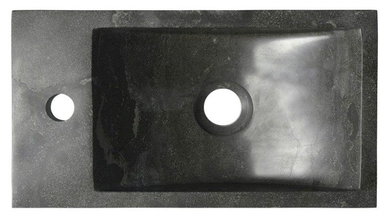 BLOK kamenné umývátko 40x22cm, baterie vlevo, antracit 2401-38