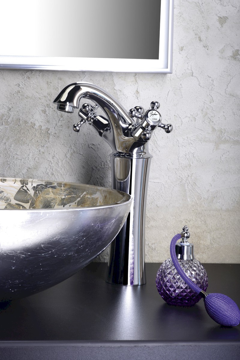 ANTEA stojánková umyvadlová baterie vysoká s výpustí, výška 245mm, chrom 3171L