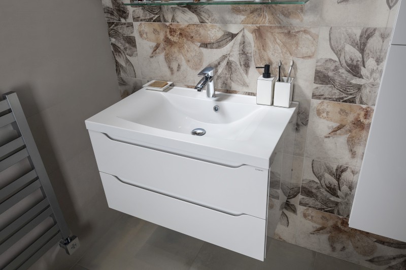 LUCIOLA umyvadlo, litý mramor, 80x48cm, bílá 50081