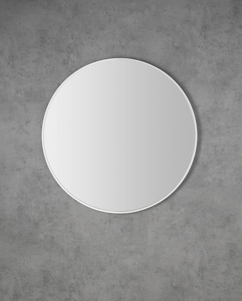 NOTION SLIM kulaté zrcadlo v rámu ø 70cm, bílá mat NT700W