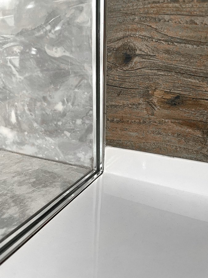 ARCHITEX sada pro neviditelné uchycení skla, podlaha-stěna-strop, 1615x2600mm, leštěný hliník AX2516