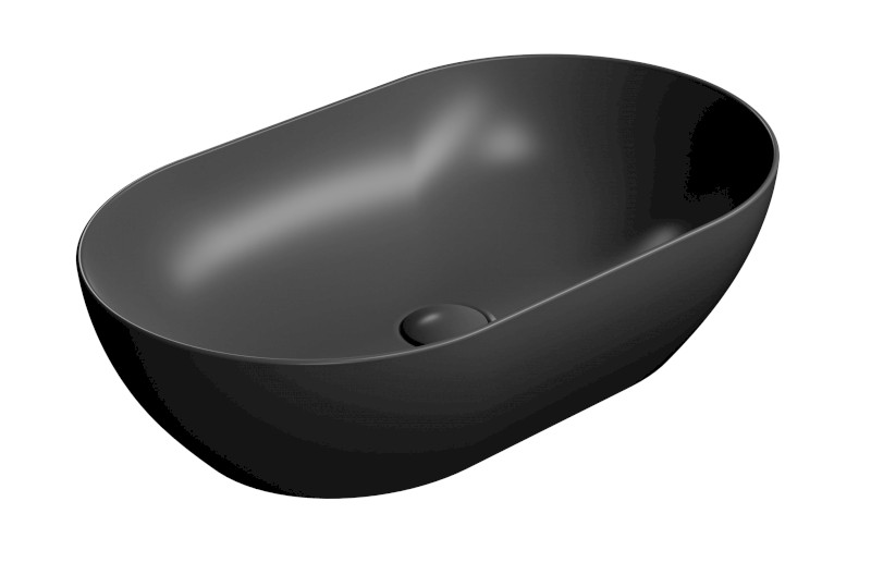 PURA keramické umyvadlo na desku 60x37cm, černá mat 883426