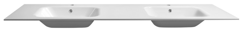 ARECA dvojumyvadlo, litý mramor, 181x51,5cm, bílá AC181