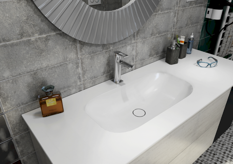 IMPALA umyvadlo pod desku, Rockstone, 67,2x35,5cm, bílá mat IM630