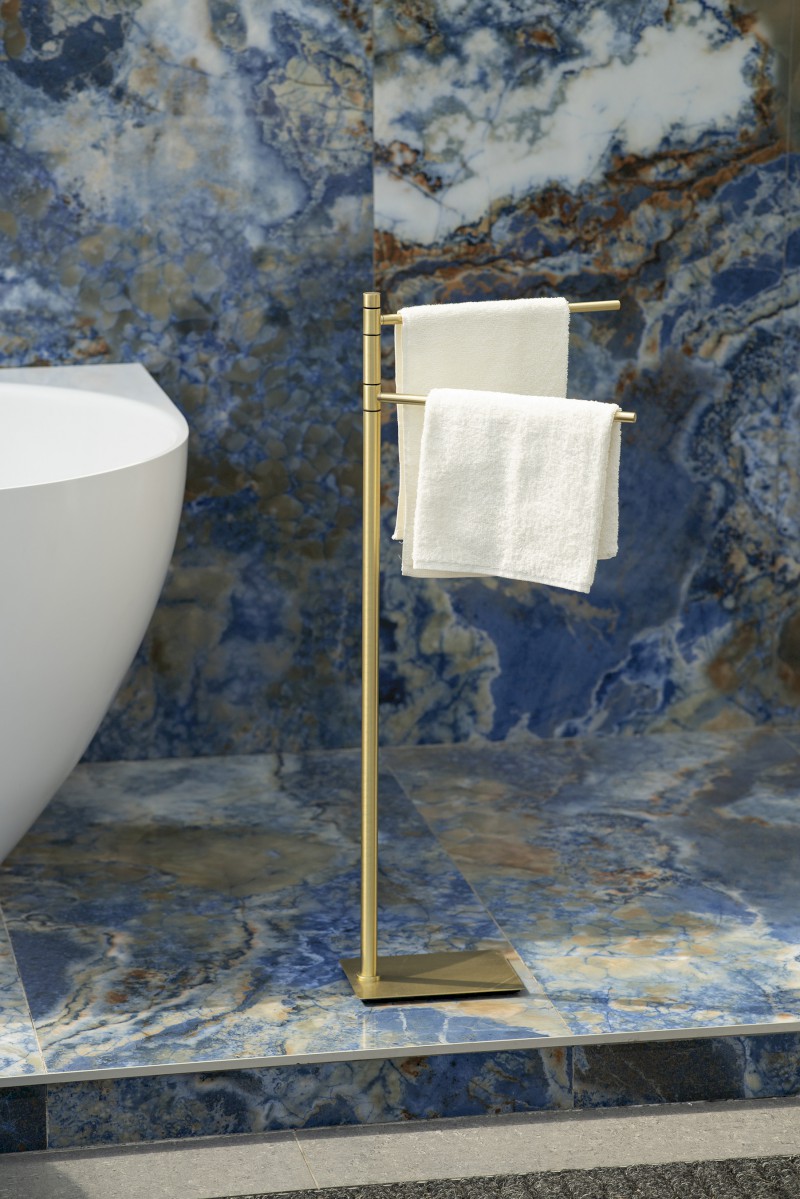 TRILLY stojan na ručníky, hranatý, zlato mat TR3188