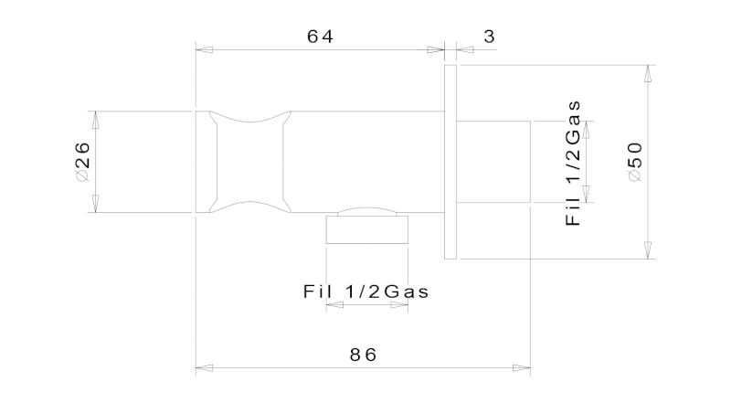 Držák sprchy kulatý, pevný, s vyústěním, černá mat SG203NE