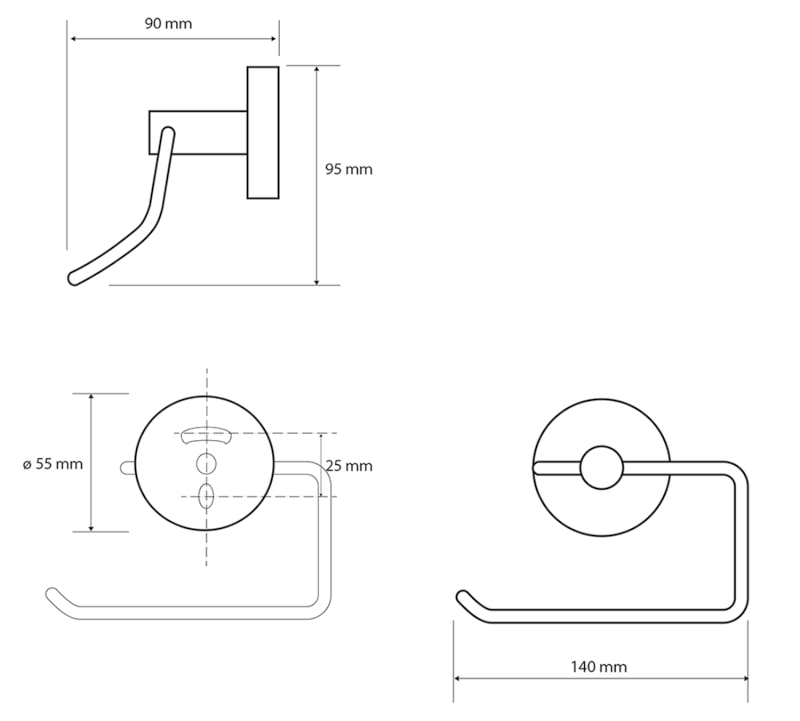 X-ROUND WHITE držák toaletního papíru, bílá mat XR704W