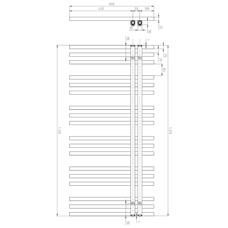 SOPHINA otopné těleso 600x1215 mm, bílá mat IR701W