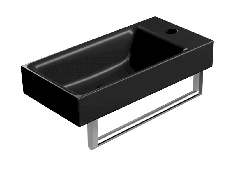 NUBES keramické umývátko 50x25cm, pravé/levé,  černá mat 9637126