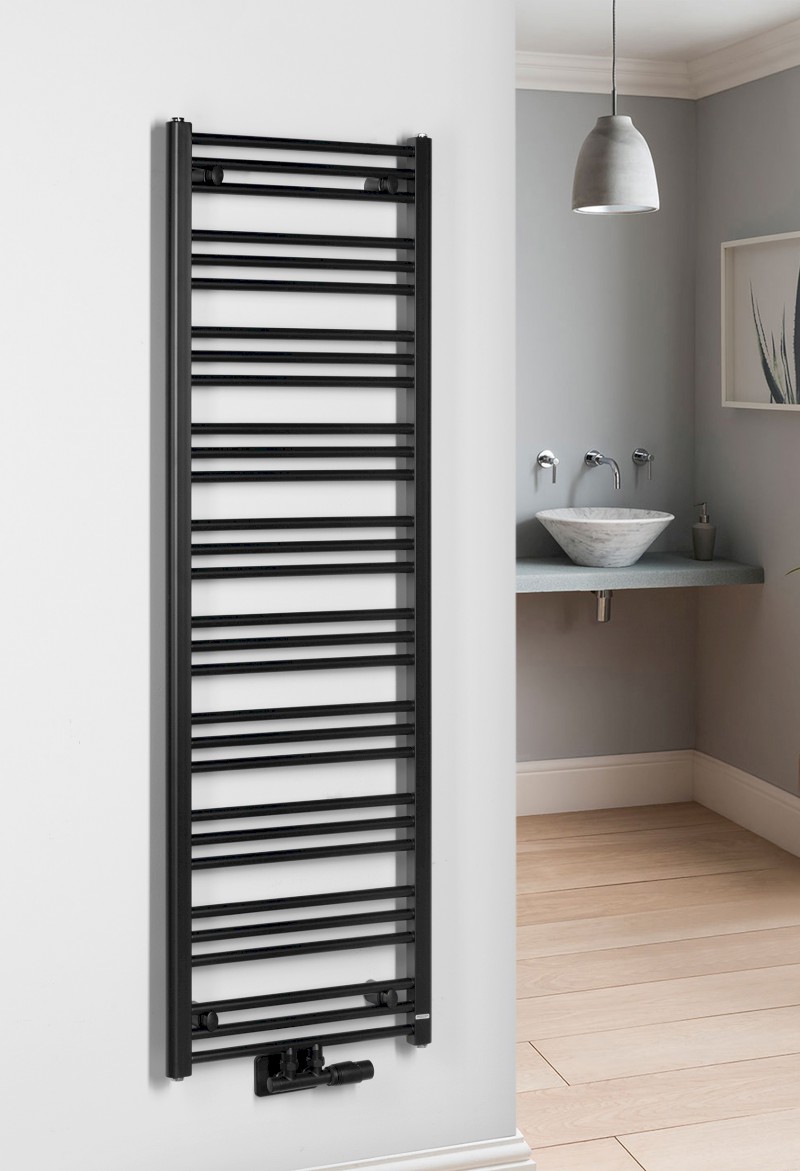 ALBRECHT otopné těleso 500x1570 mm, středové připojení, černá mat 600.115.6