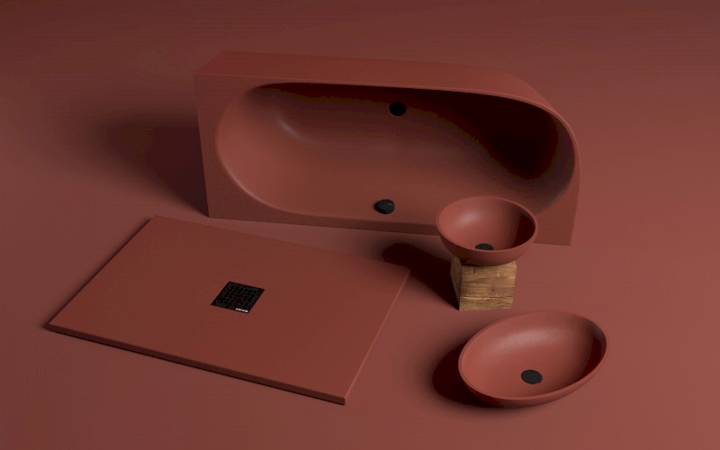 FLEXIA vanička z litého mramoru s možností úpravy rozměru, 150x90cm, hnědá mat 72898.71