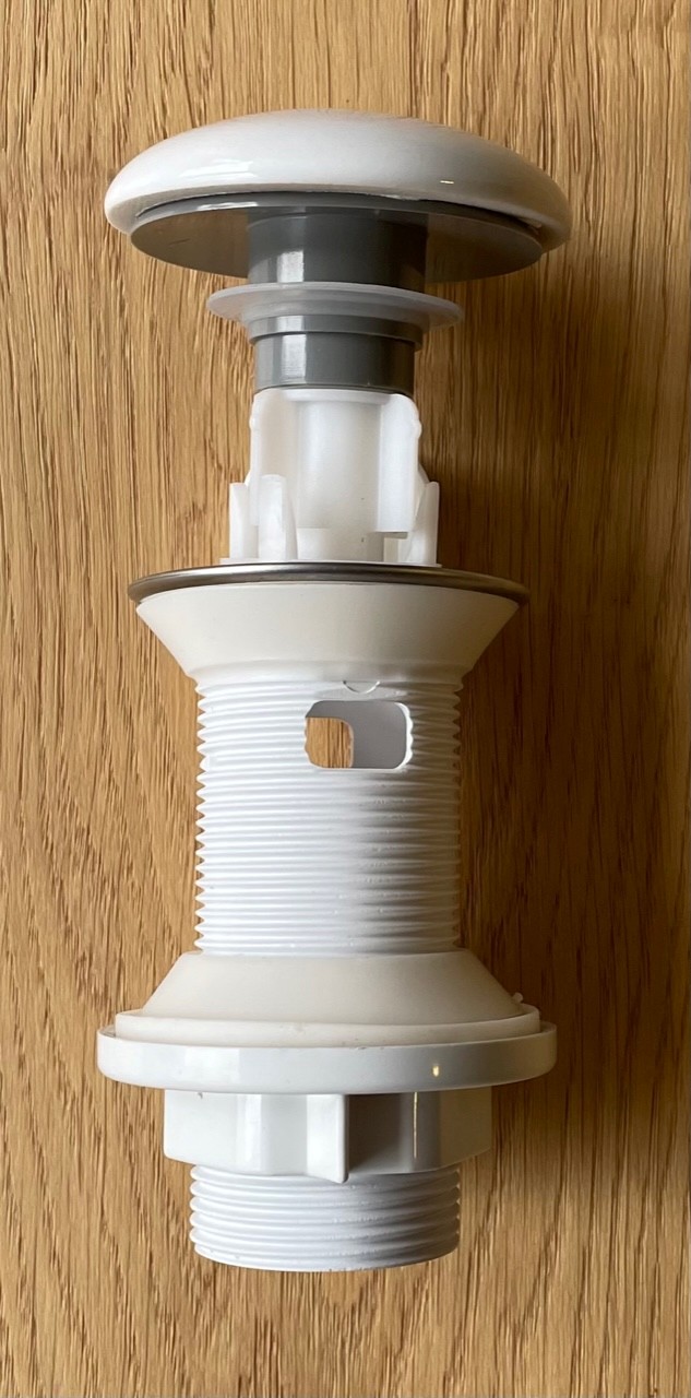 Umyvadlová výpust 5/4“, click-clack, keramická zátka, 20-70mm, bílá 38TP0171I