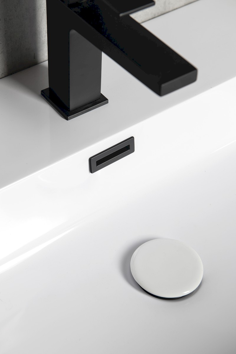 Krytka přepadu umyvadla, černá mat AT612