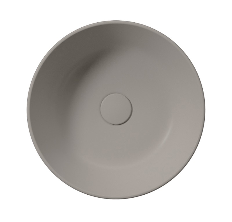 KUBE X keramické umyvadlo na desku, průměr 40cm, tortora mat 942605