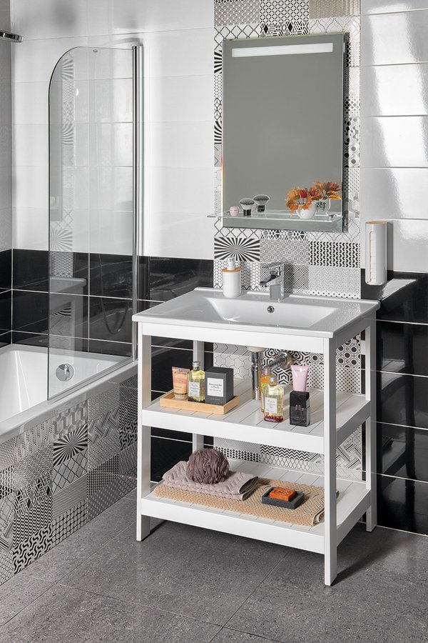 ETIDE policová umyvadlová skříňka 71,5x85x44 cm, bílá mat ET720