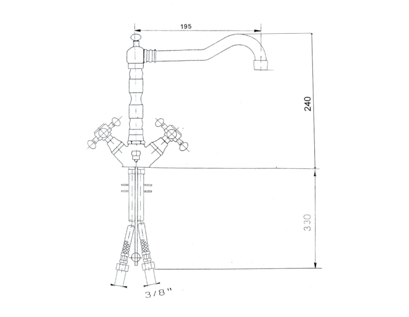 ANTEA stojánková dřezová baterie s retro hubicí, chrom/zlato 3122