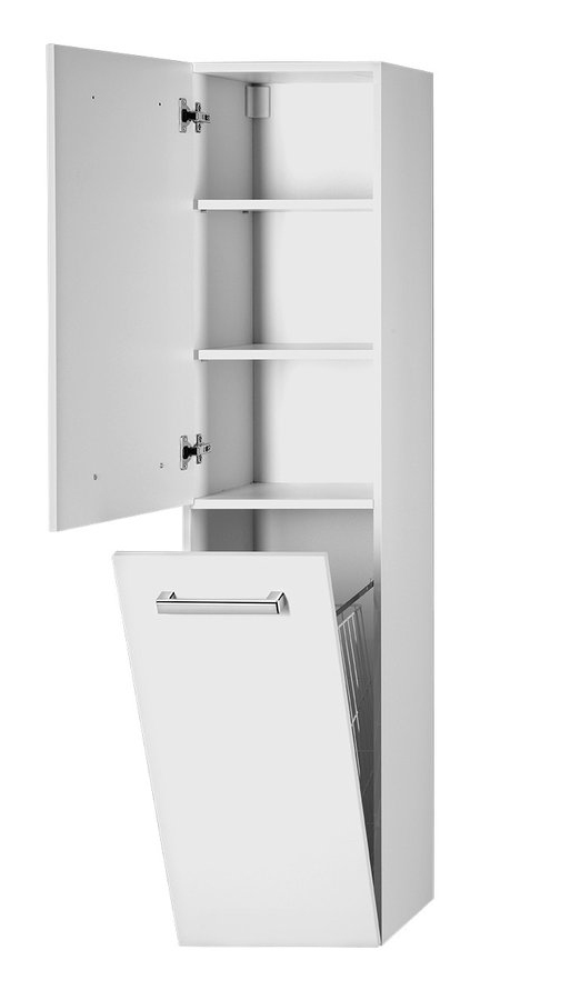 VEGA skříňka vysoká s košem, 40x150x31cm, bílá VG160